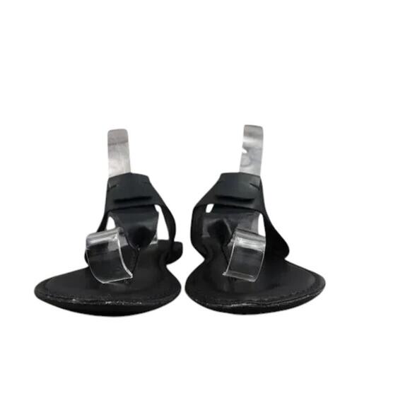 Korks Shoes Womens 9 Sandals Casual T Strap Thong Flats Slip On Black Comfort - Picture 2 of 13